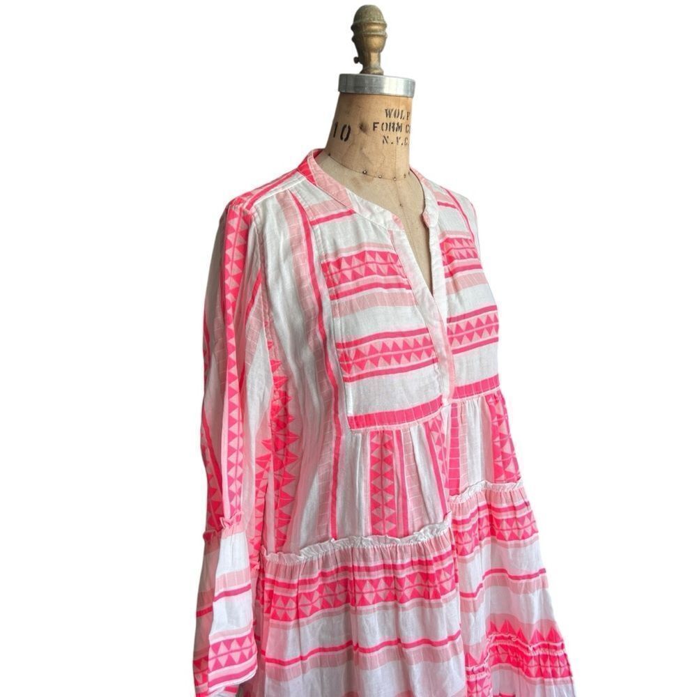 ELAN Pink & White Geometric Tunic Dress - Size Large - Picture 2 of 12